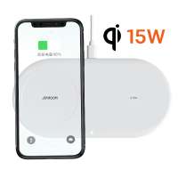 JOYROOM 2 in 1 Multi Phone Portable Universal 15W Wireless Charging Pad Base Power Adapter Fast QI Wireless Charger