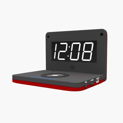 Universal Creative LED Digital Night 10W Wireless Charger Alarm Clock With QI Wireless Charging Pad Stone