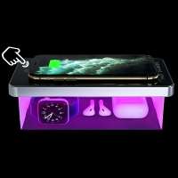 Portable 15W qi phone wireless charger foldable UVC LED sterilizer disinfection box