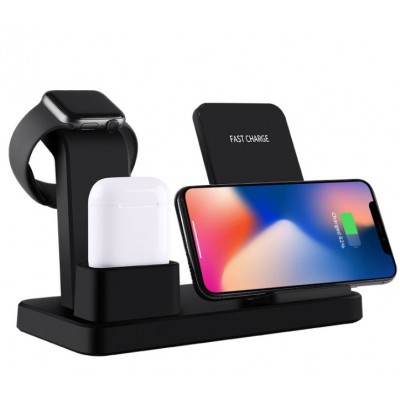 2019 Mobile Phone Charging Station 3 In 1 Qi Portable Smart Watch Wireless Charger